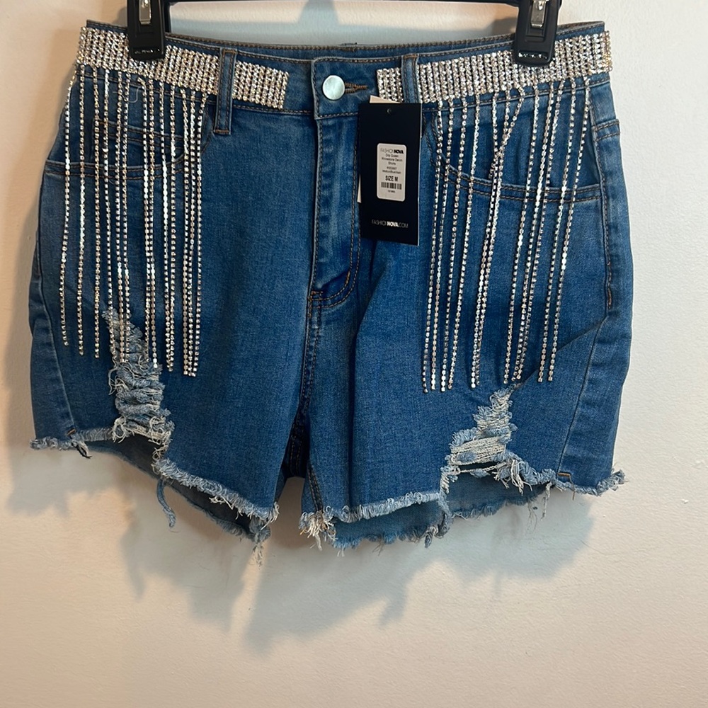 Rhinestone Denim Short